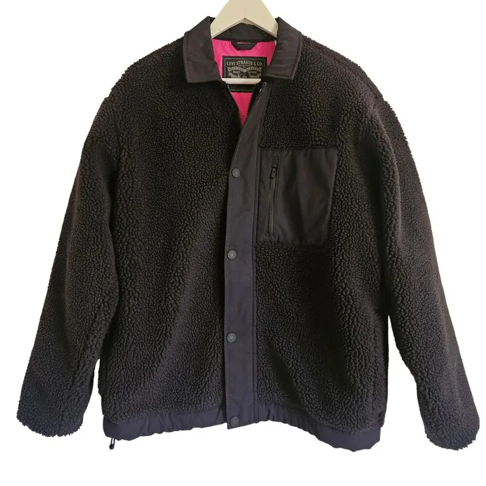 Levi's‎ Buchanan Sherpa Men's Jacket Size Small Black Meteorite - Picture 4 of 16